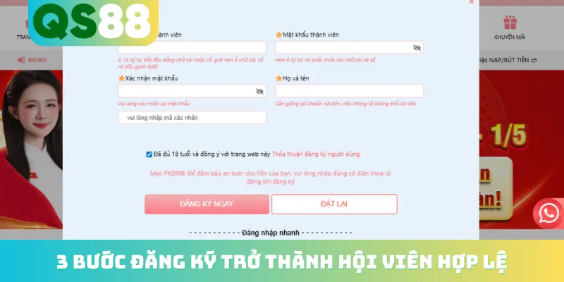 Trang chủ 21 3 bước đăng ký trở thành hội viên hợp lệ